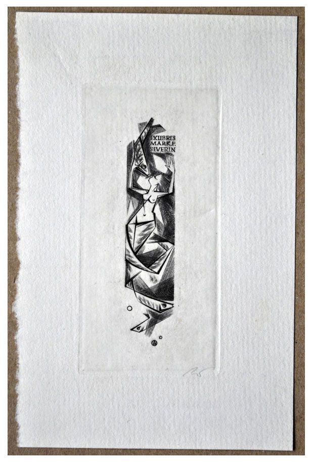 Jakubowski Wojciech (238/1965) Exlibris Mark F. Severin, 74x35, syrena
