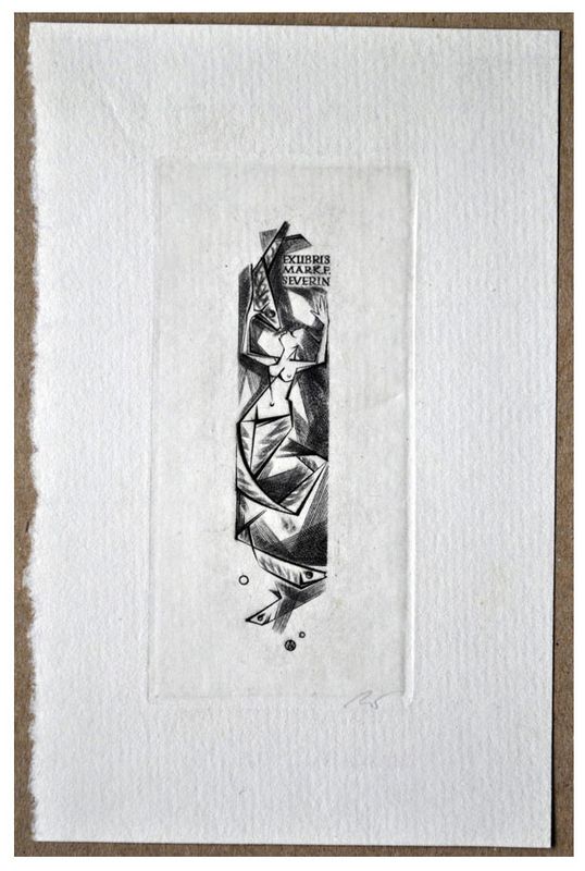 Jakubowski Wojciech (238/1965) Exlibris Mark F. Severin, 74x35, syrena