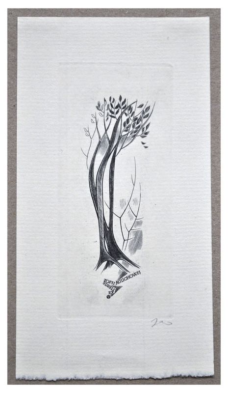 Jakubowski Wojciech (203/1964) Exlibris Zofii Aulichowej, 90x40