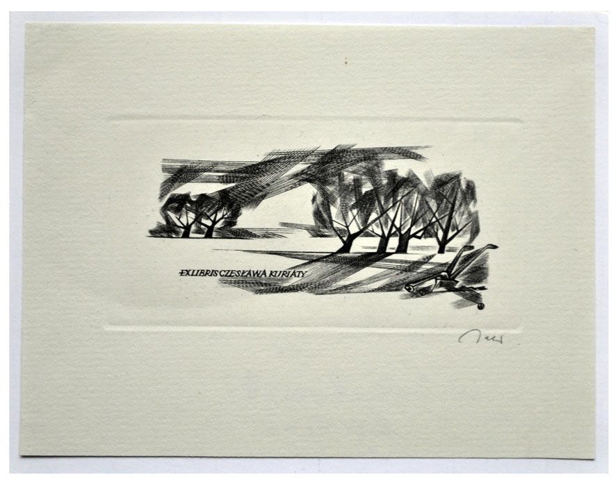 Jakubowski Wojciech (226/1965) Exlibris Czesława Kuriaty, 42x80