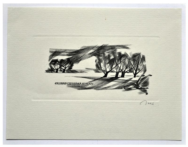 Jakubowski Wojciech (226/1965) Exlibris Czesława Kuriaty, 42x80