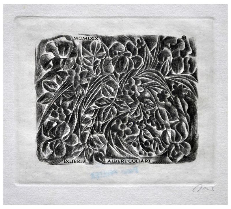 Jakubowski Wojciech (335/1969) Exlibris Albert Collart, 66x81, bukiet