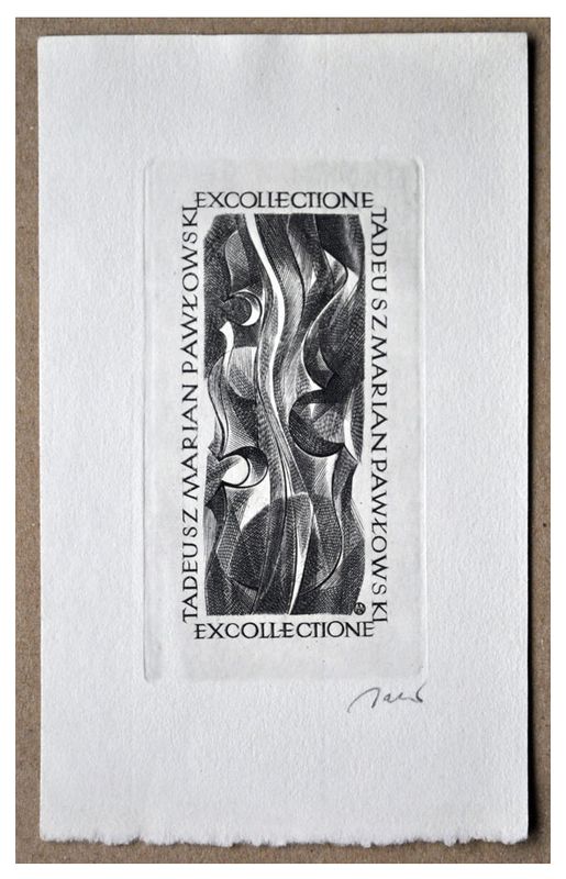 Jakubowski Wojciech (327/1968) Exlibris Tadeusz Marian Pawłowski, 73x28