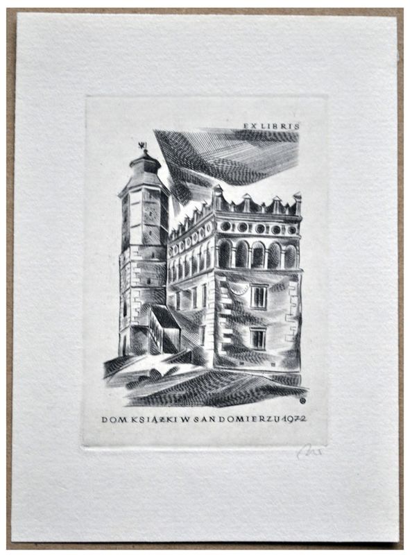 Jakubowski Wojciech (398/1972) Exlibris Dom Książki w Sandomierzu, 77x53