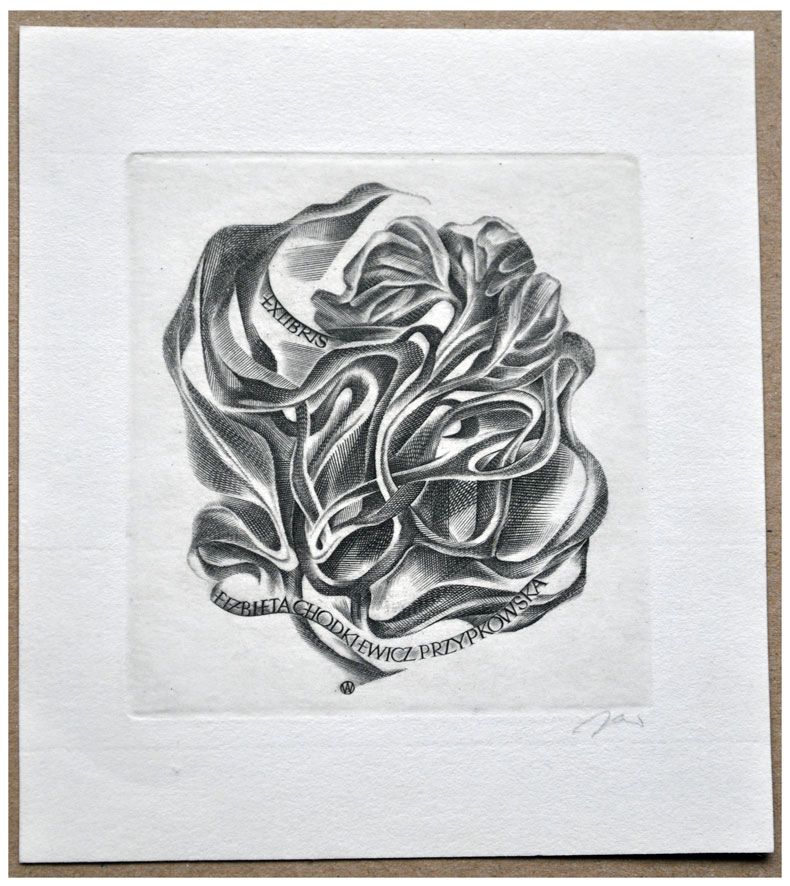 Jakubowski Wojciech (436/1974) Exlibris Elżbieta Chodkiewicz-Przypkowska, 75x69