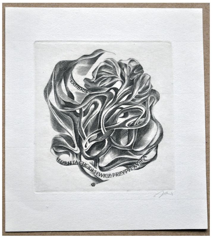Jakubowski Wojciech (436/1974) Exlibris Elżbieta Chodkiewicz-Przypkowska, 75x69