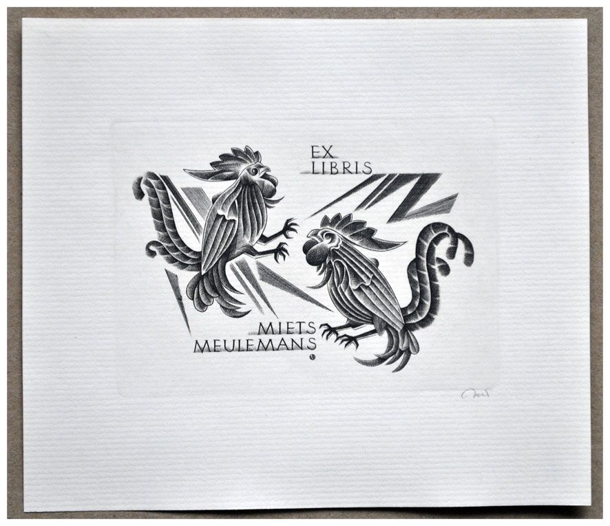Jakubowski Wojciech (947/2008) Exlibris Miets Meulemans, 65x95, koguty