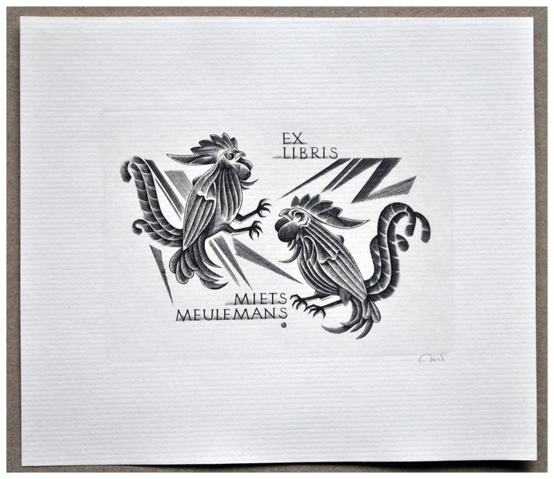 Jakubowski Wojciech (947/2008) Exlibris Miets Meulemans, 65x95, koguty