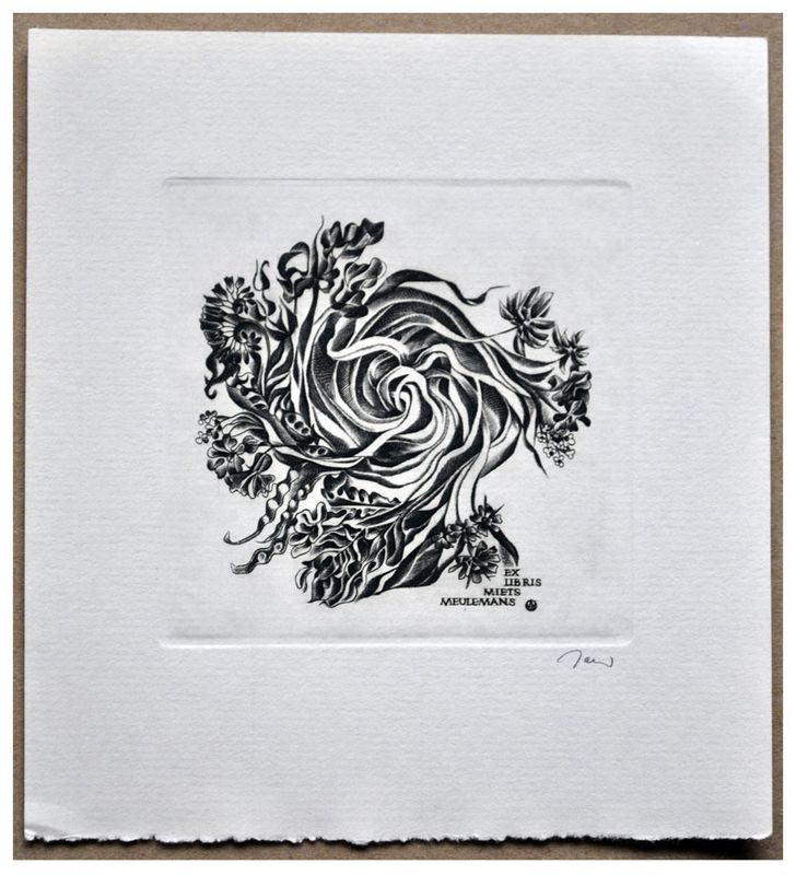 Jakubowski Wojciech (593/1984) Exlibris Miets Meulemans, 71x72, kwiaty