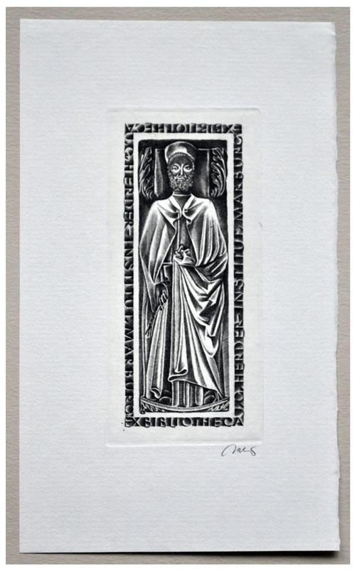 Jakubowski Wojciech (602/1985) Exlibris J.G. Herder Institut Marburg, 92x43, grobowiec