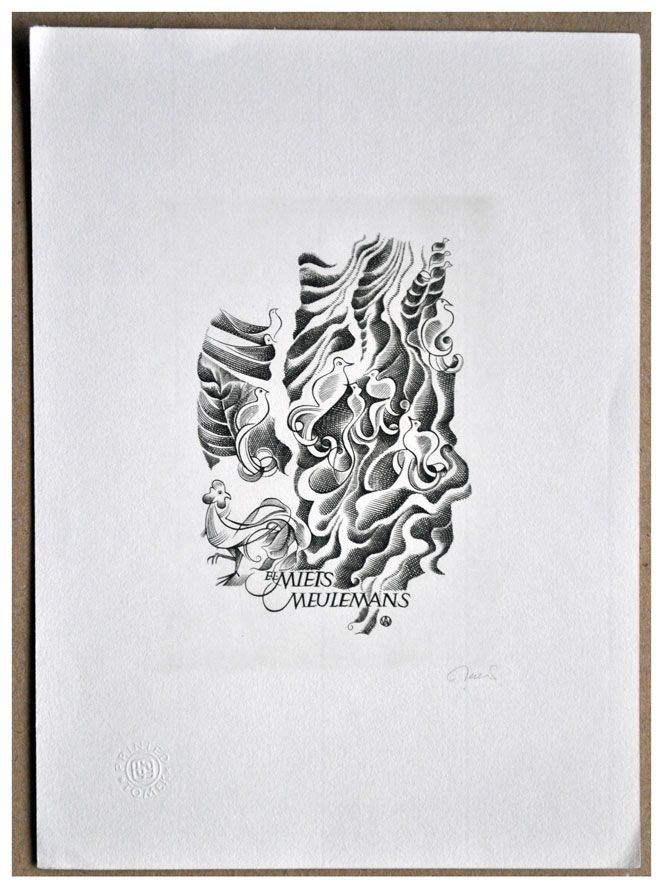 Jakubowski Wojciech (770/1998) Exlibris Miets Meulemans, 90x67, ptaki