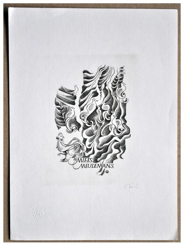 Jakubowski Wojciech (770/1998) Exlibris Miets Meulemans, 90x67, ptaki