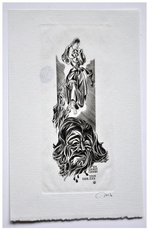 Jakubowski Wojciech (693/1991) Exlibris Geert van der Zee, 102x43, Judyta i Holofernes