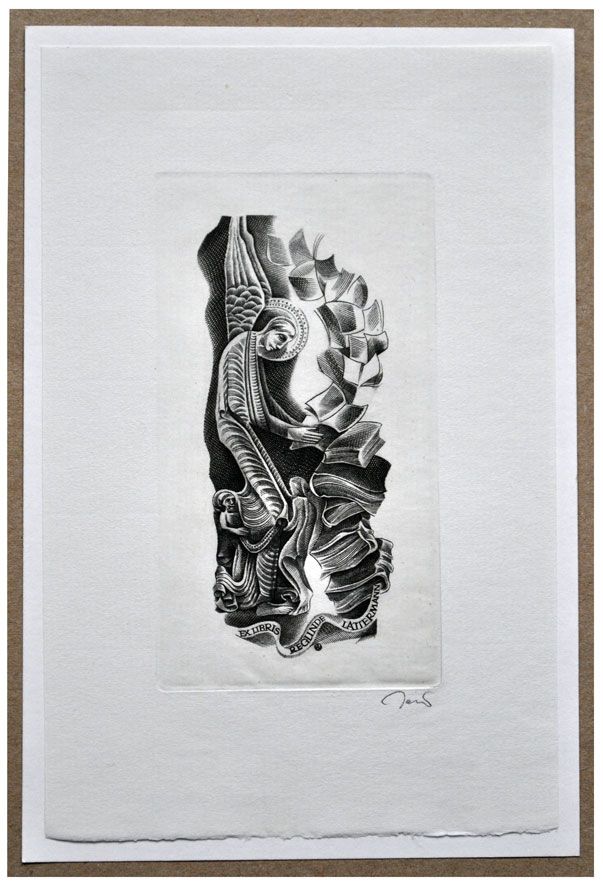 Jakubowski Wojciech (758/1997) Exlibris Reglinde Lattermann, 100x55, anioł