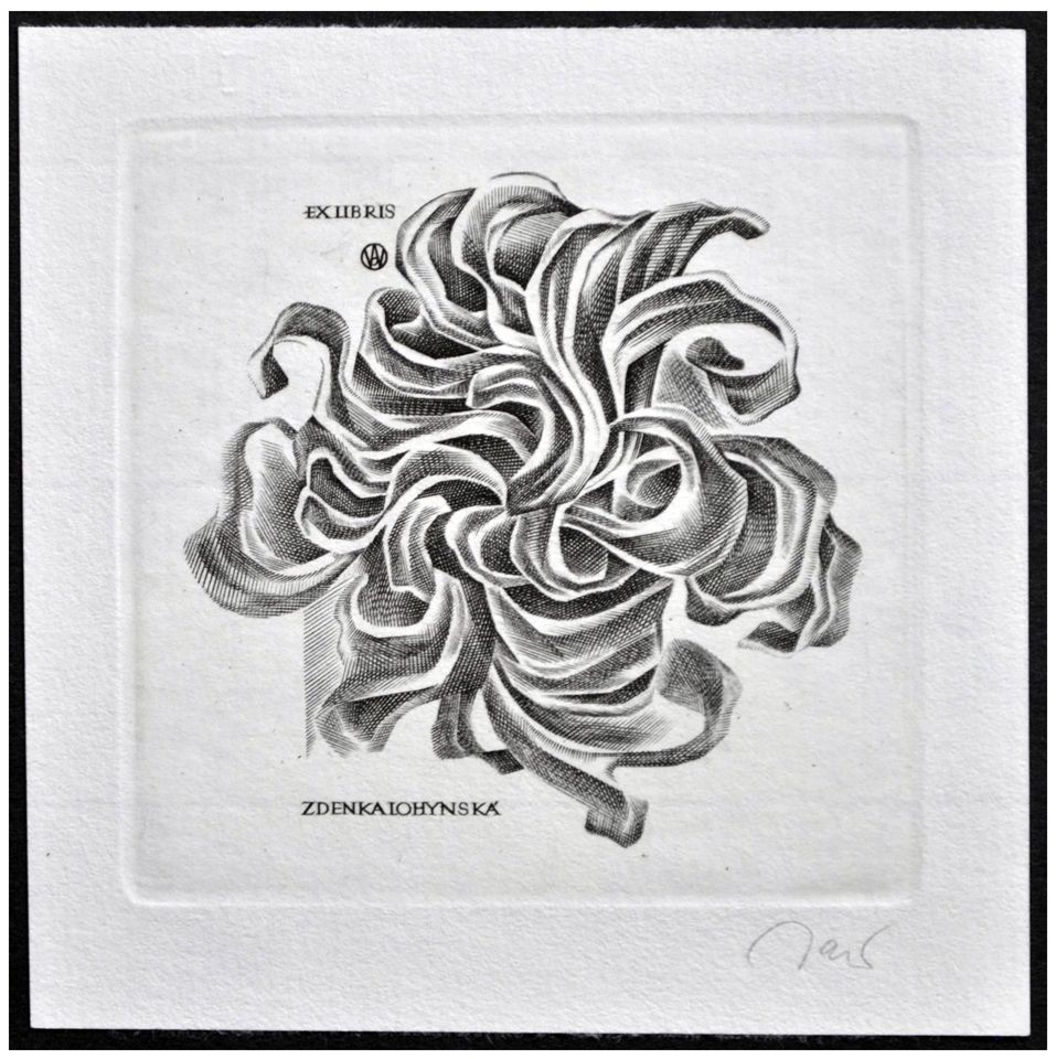 Jakubowski Wojciech (445/1974) Exlibris Zdenka Lohynska, 64x64