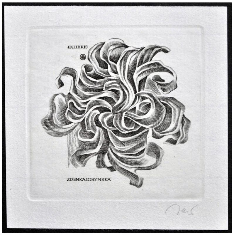 Jakubowski Wojciech (445/1974) Exlibris Zdenka Lohynska, 64x64