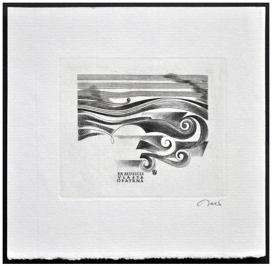 Jakubowski Wojciech (359/1970) Exlibris Vlasta Opatrna, 59x73