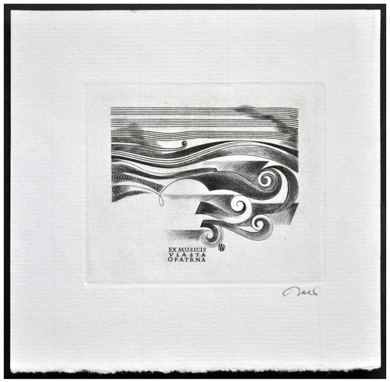 Jakubowski Wojciech (359/1970) Exlibris Vlasta Opatrna, 59x73