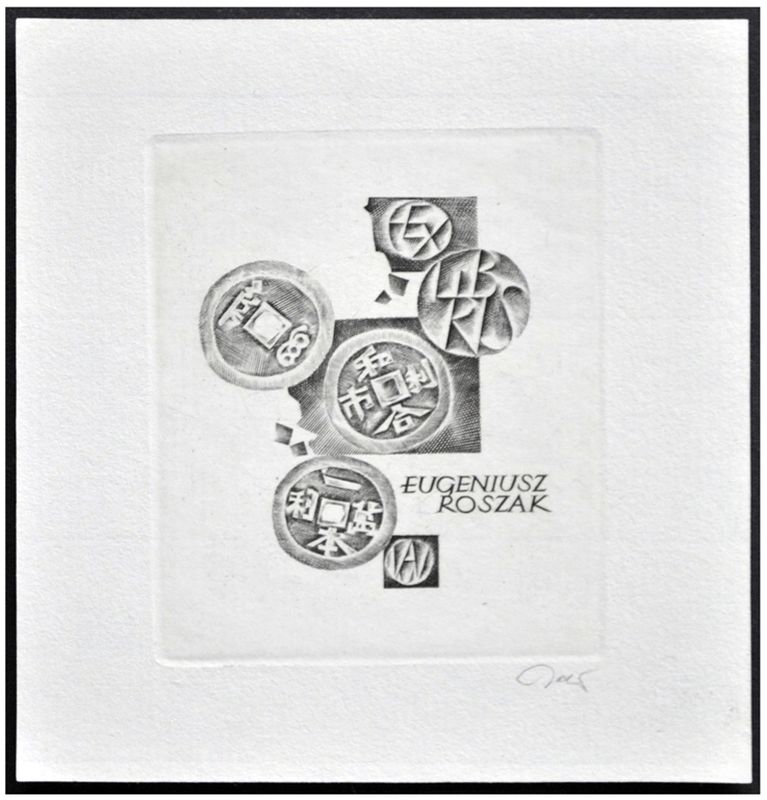 Jakubowski Wojciech (449/1974) Exlibris Eugeniusz Roszak, 65x53