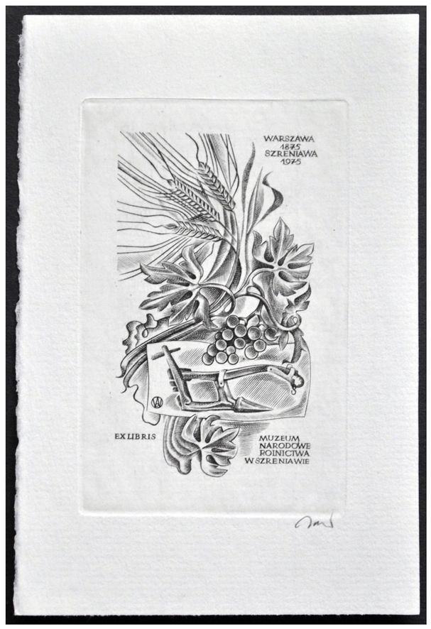 Jakubowski Wojciech (462/1975) Exlibris Muzeum Narodowe Rolnictwa w Szreniawie, 82x52