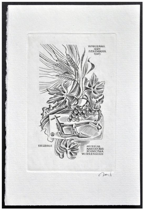 Jakubowski Wojciech (462/1975) Exlibris Muzeum Narodowe Rolnictwa w Szreniawie, 82x52