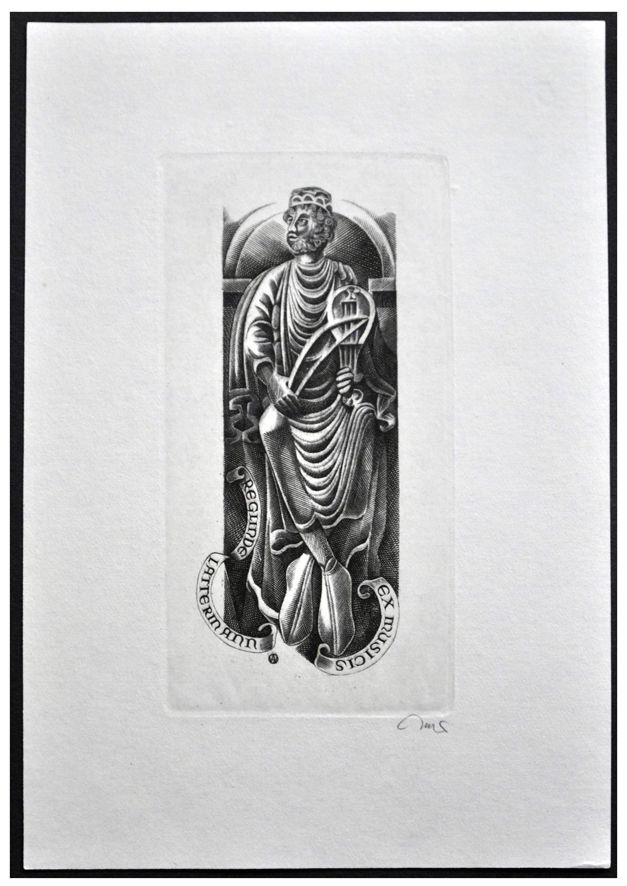 Jakubowski Wojciech (741/1996) Exlibris Reglinde Lattermann, 100x50, król Dawid
