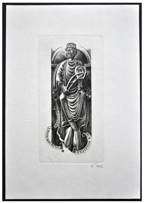Jakubowski Wojciech (741/1996) Exlibris Reglinde Lattermann, 100x50, król Dawid