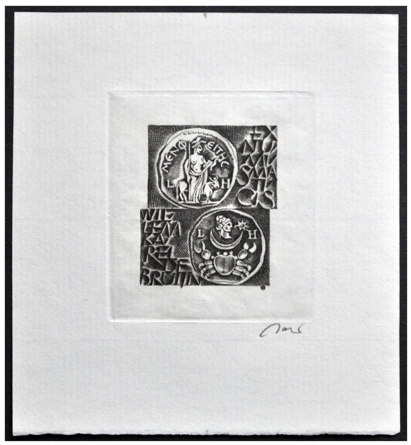 Jakubowski Wojciech (565/1983) Exlibris Willem Karel de Bruijn, 50x45