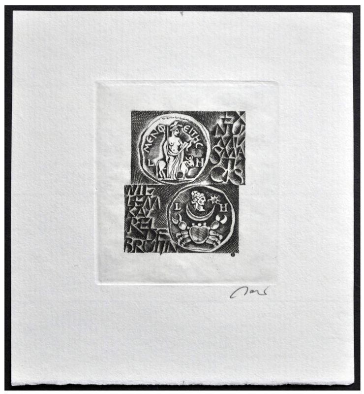 Jakubowski Wojciech (565/1983) Exlibris Willem Karel de Bruijn, 50x45