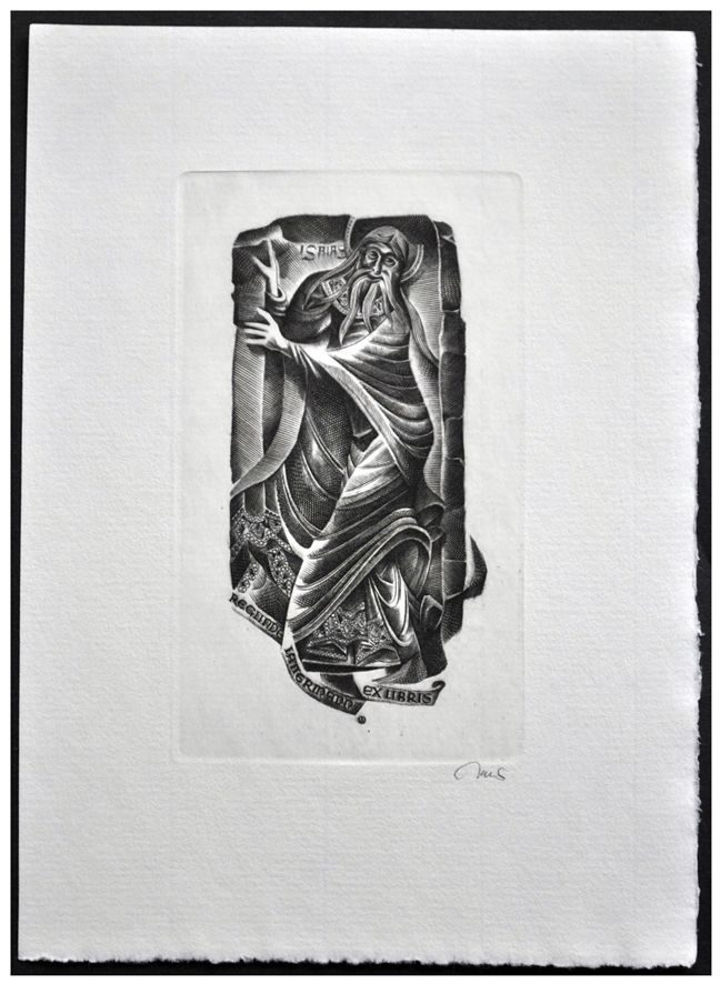 Jakubowski Wojciech (757/1997) Exlibris Reglinde Lattermann, 100x58, Izajasz