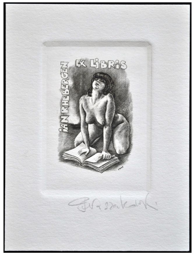 Naszarkowski Piotr (20/1988) Exlibris Jan Rhebergen (I), C2, 57x83