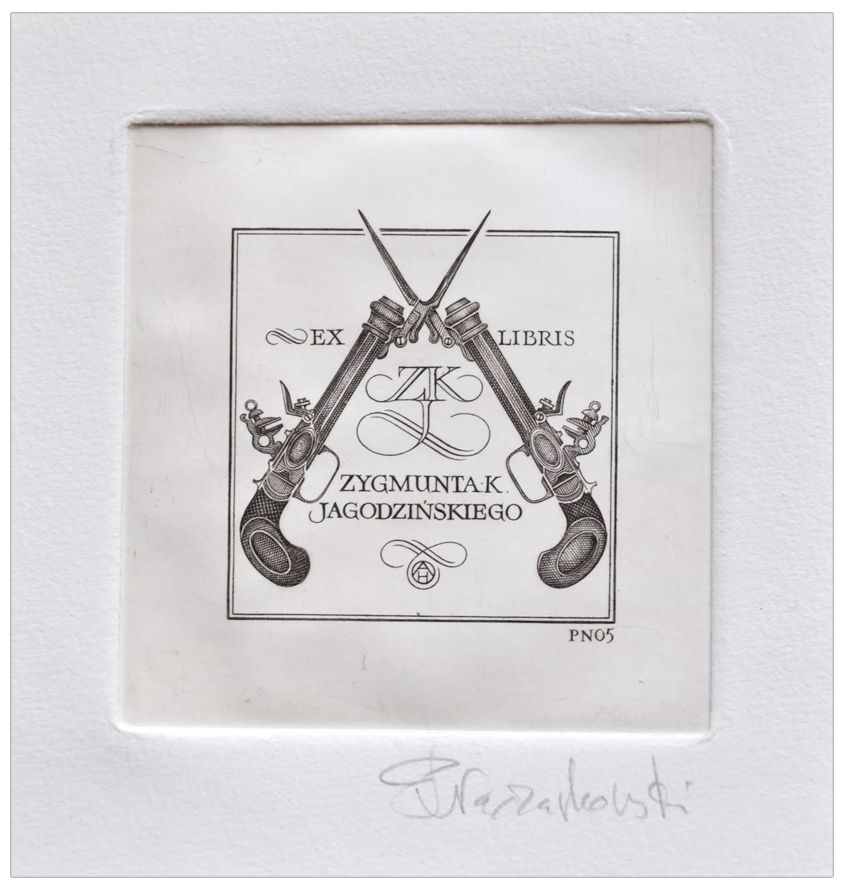 Naszarkowski Piotr (36/2005) Exlibris Zygmunta K. Jagodzińskiego, (proj. Andrzej Heidrich), C2, 71x86