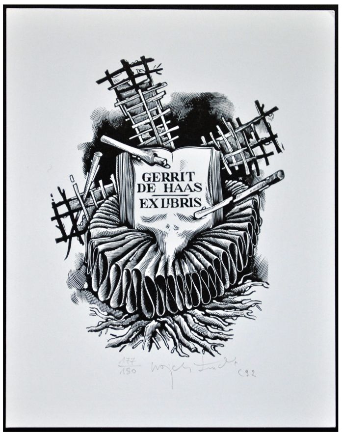 Łuczak Wojciech (34) Exlibris Gerrit de Hass, X2, 1992