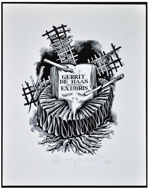 Łuczak Wojciech (34) Exlibris Gerrit de Hass, X2, 1992