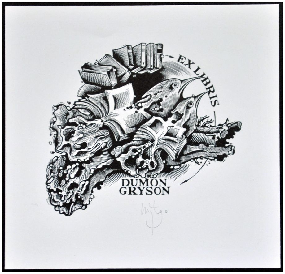 Łuczak Wojciech (35) Exlibris Dumon Gryson, X2, 1990