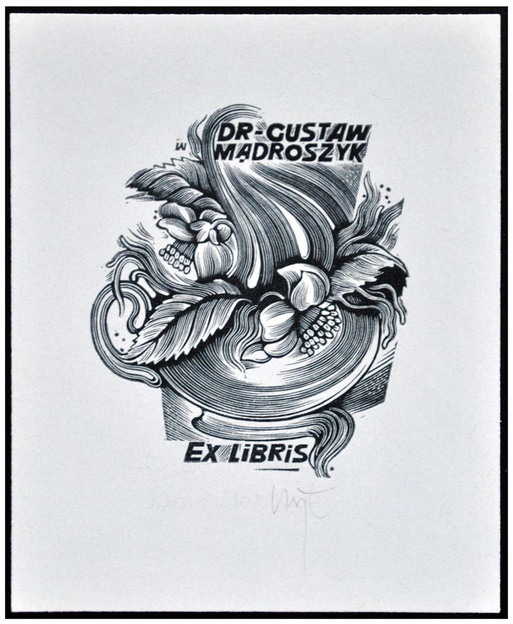 Łuczak Wojciech (44) Exlibris dr Gustaw Mądroszyk, X2, 1982