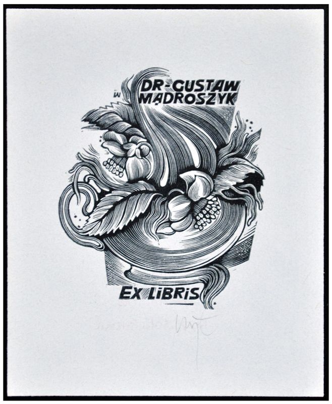 Łuczak Wojciech (44) Exlibris dr Gustaw Mądroszyk, X2, 1982