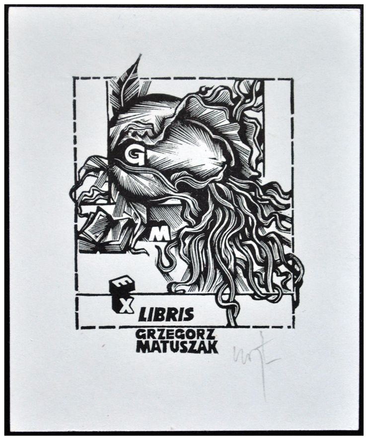 Łuczak Wojciech (37) Exlibris Grzegorz Matuszak, X2, 1975