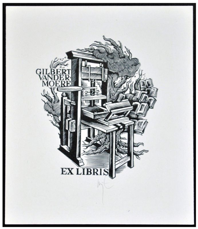 Łuczak Wojciech (47) Exlibris Gilbert van der Moere, X2, 1989