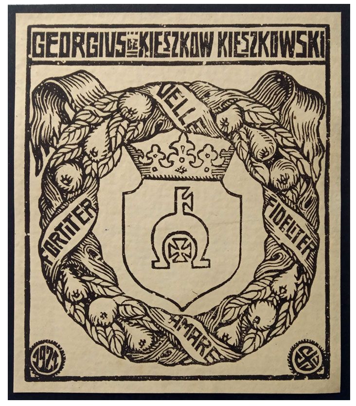 Jakubowski Stanisław (3) Exlibris Georgius de Kieszkow Kieszkowski, X2, 1921