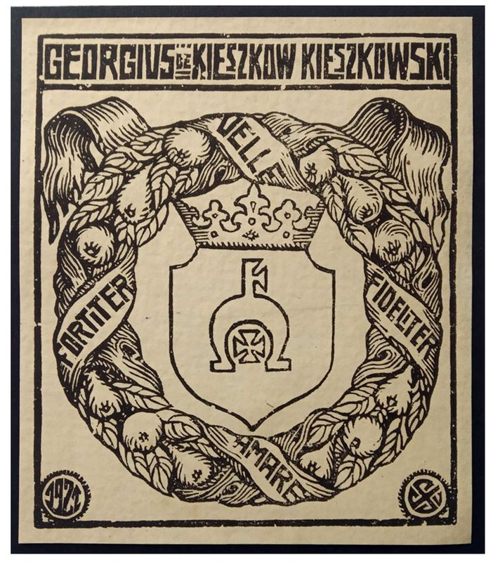 Jakubowski Stanisław (3) Exlibris Georgius de Kieszkow Kieszkowski, X2, 1921
