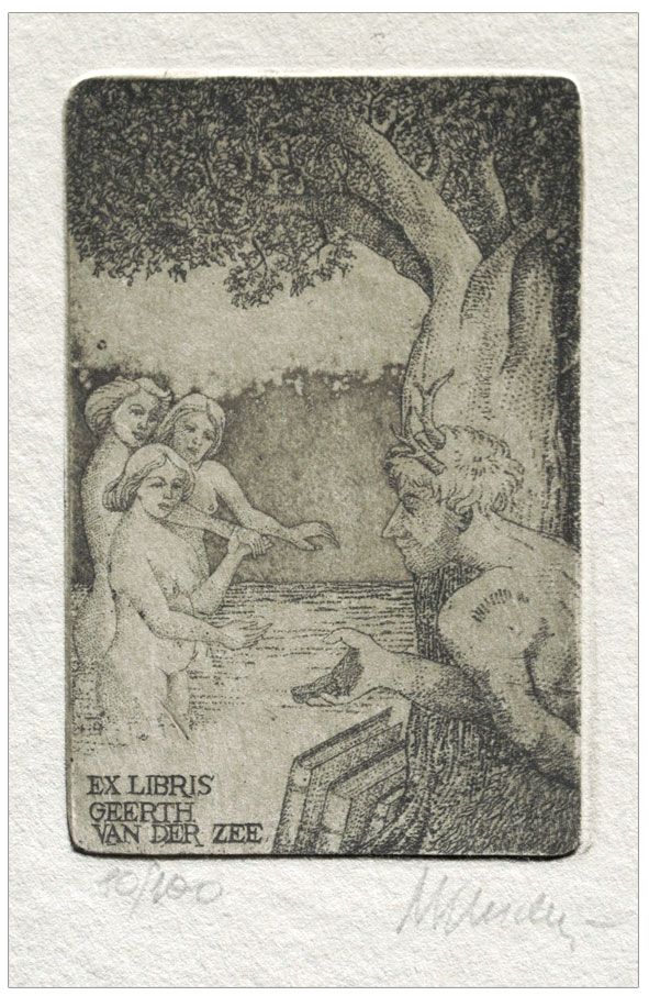 Klincewicz Marian (6) Exlibris Dr Gererth van der Zee, C3+C5, 1989