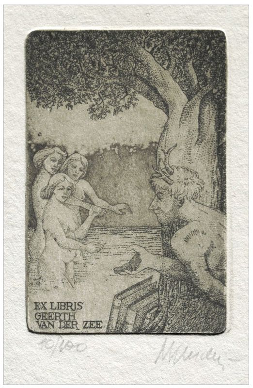 Klincewicz Marian (6) Exlibris Dr Gererth van der Zee, C3+C5, 1989
