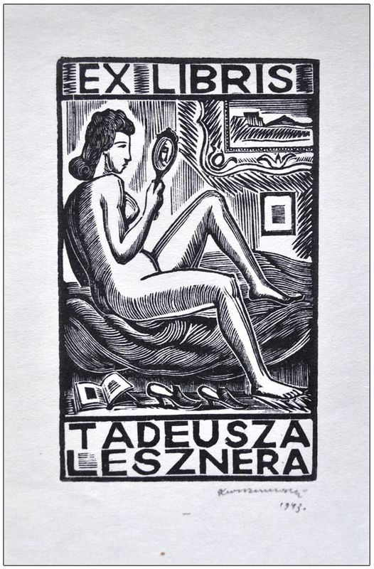 Wiszniewski Kazimierz (02) Exlibris Tadeusz Leszner, X2, 1943