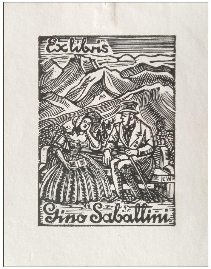 Wiszniewski Kazimierz (08) Exlibris Gino Sabattini, X2, 1950
