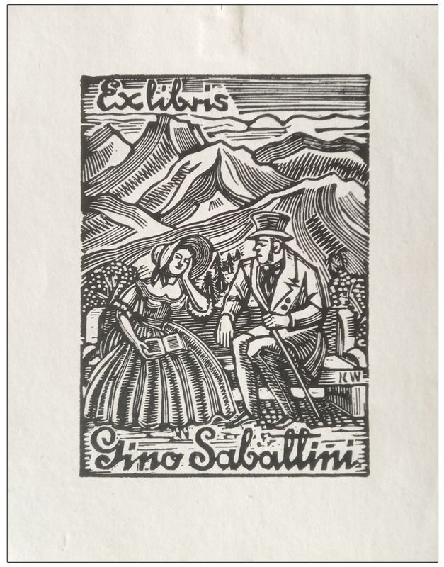 Wiszniewski Kazimierz (08) Exlibris Gino Sabattini, X2, 1950