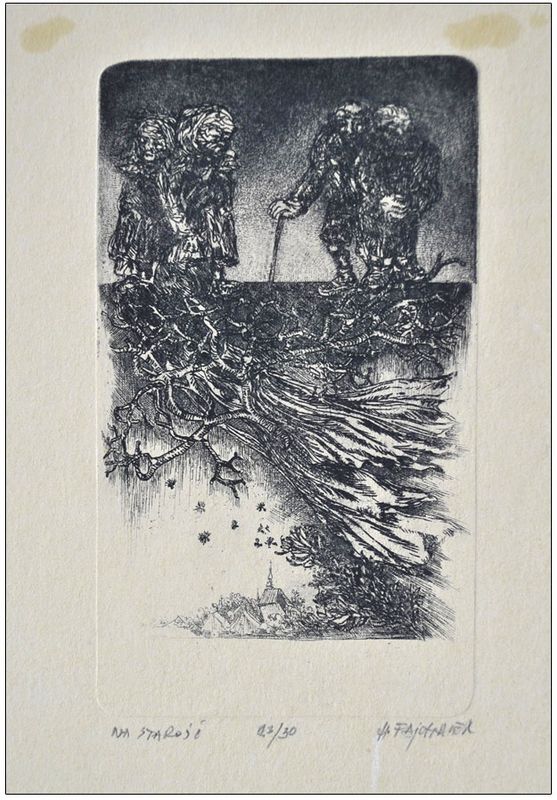 Feilhauer Henryk &quot;Na starość&quot; grafika, C2