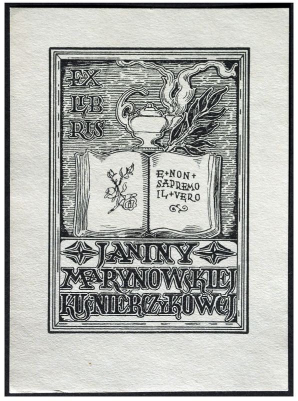 Agopsowicz Jan (1) Exlibris Janiny Marynowskiej Kuśnierczykowej, P1