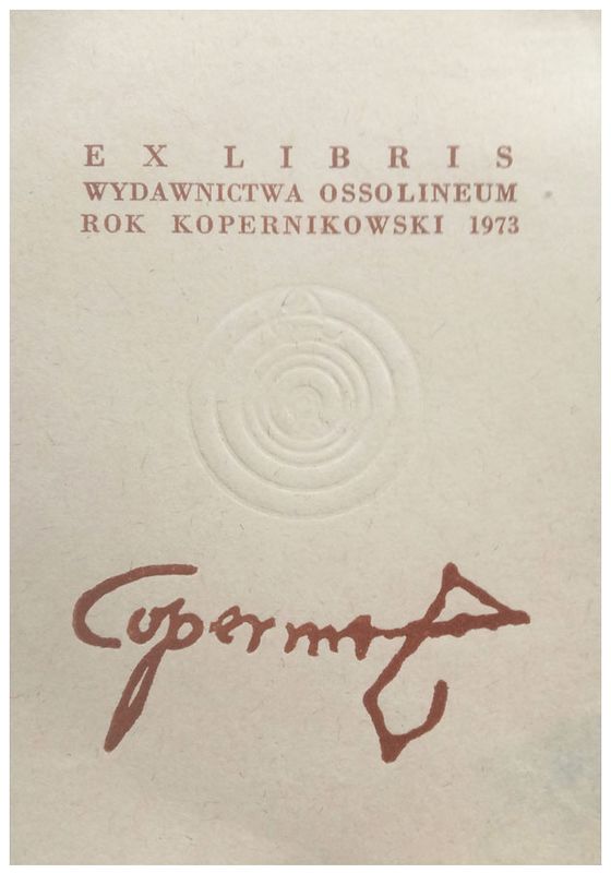 Fyda Tadeusz - Exlibris Wydawnictwa Ossolineum. Rok kopernikowski 1973, P1
