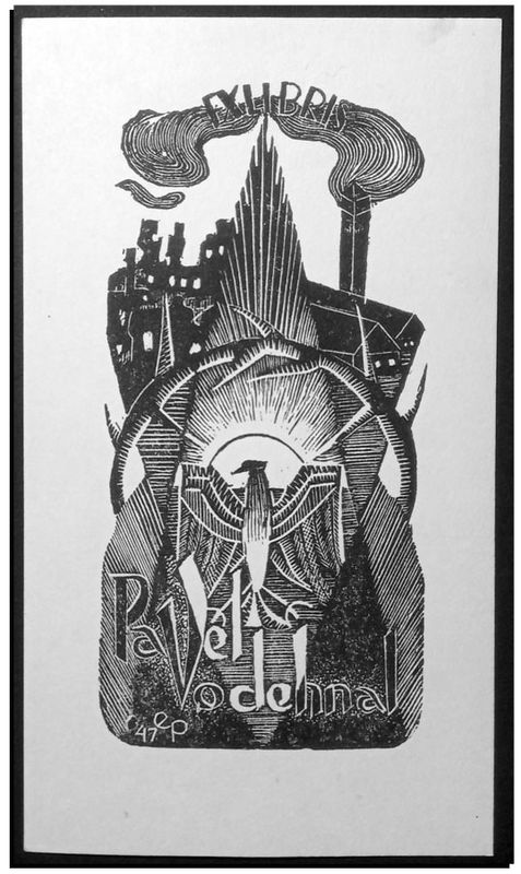 Przeorska Edwarda - Exlibris Pavel Vodehnal, X2, 1948